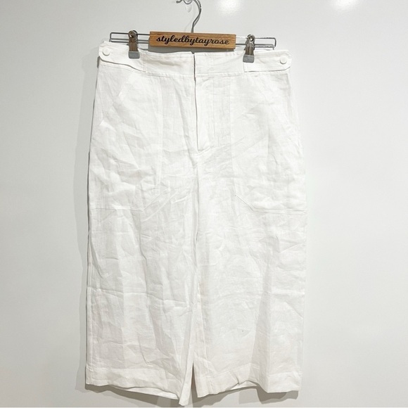 Equipment Femme Kalil Cropped Linen Trouser Pants - Picture 5 of 12